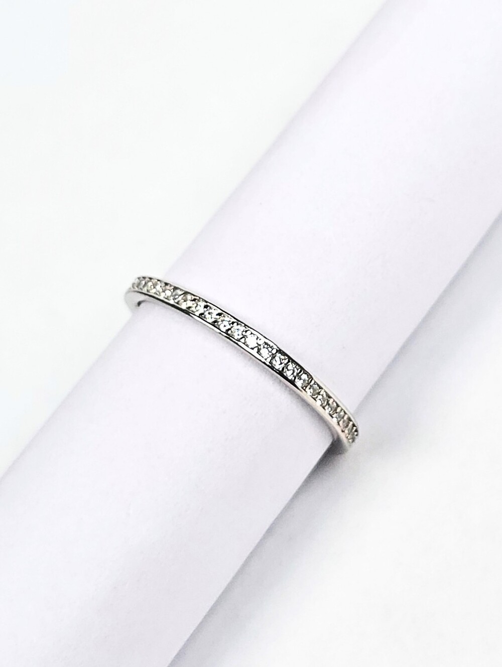 925 Sterling Silver CZ Eternity Band Ring Rhodium Wedding Anniversary Churumbela